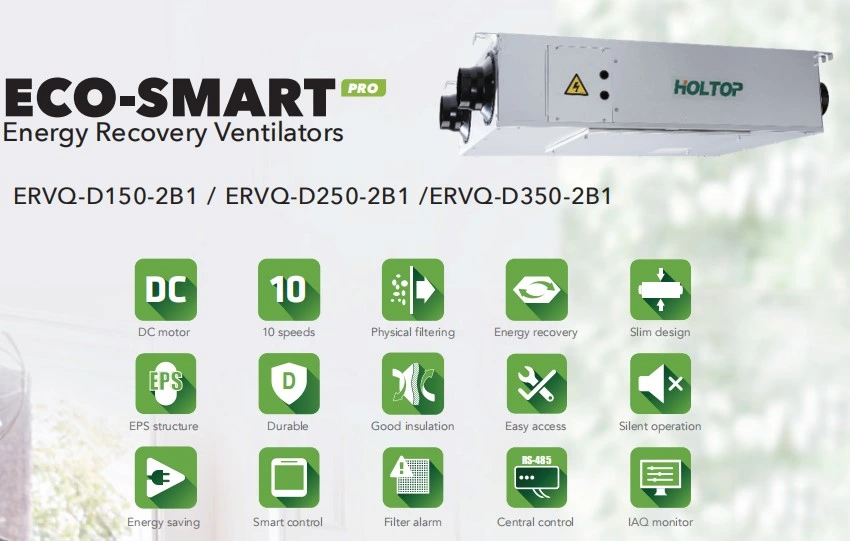 HVAC Erv Hrv Heat Reclaim Ventilation System with Intelligent Controller