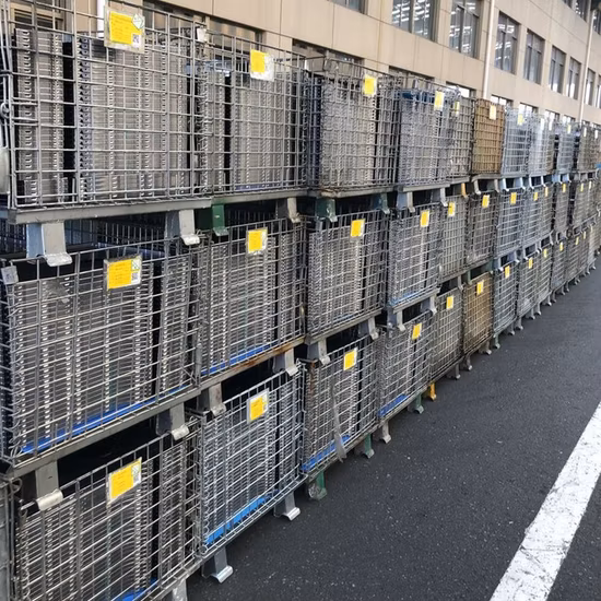 Recipiente de rede de arame de aço galvanizado resistente/gaiolas/armazenamento de rede de arame
